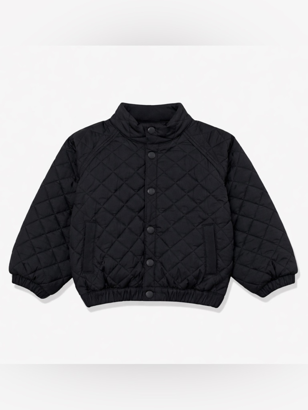 Amazon Essentials Kids Quilted Jacket Black Snap Front Lightweight Small 6-7